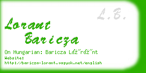 lorant baricza business card